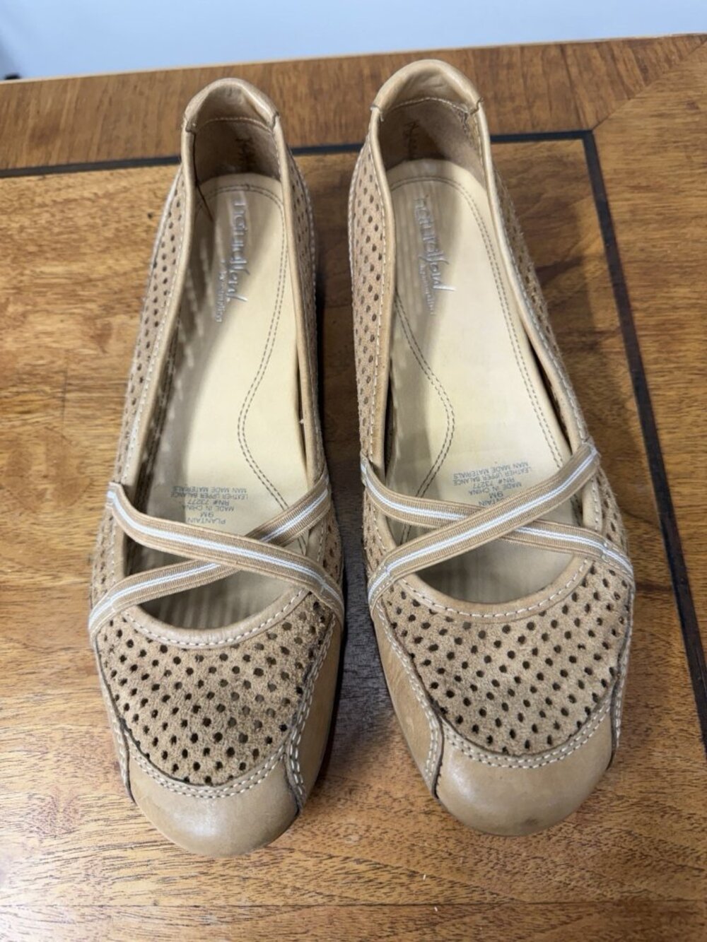 Natural Soul By Naturalizer Women’s 9 Brown Leather Mary Janes Flats Sneakers